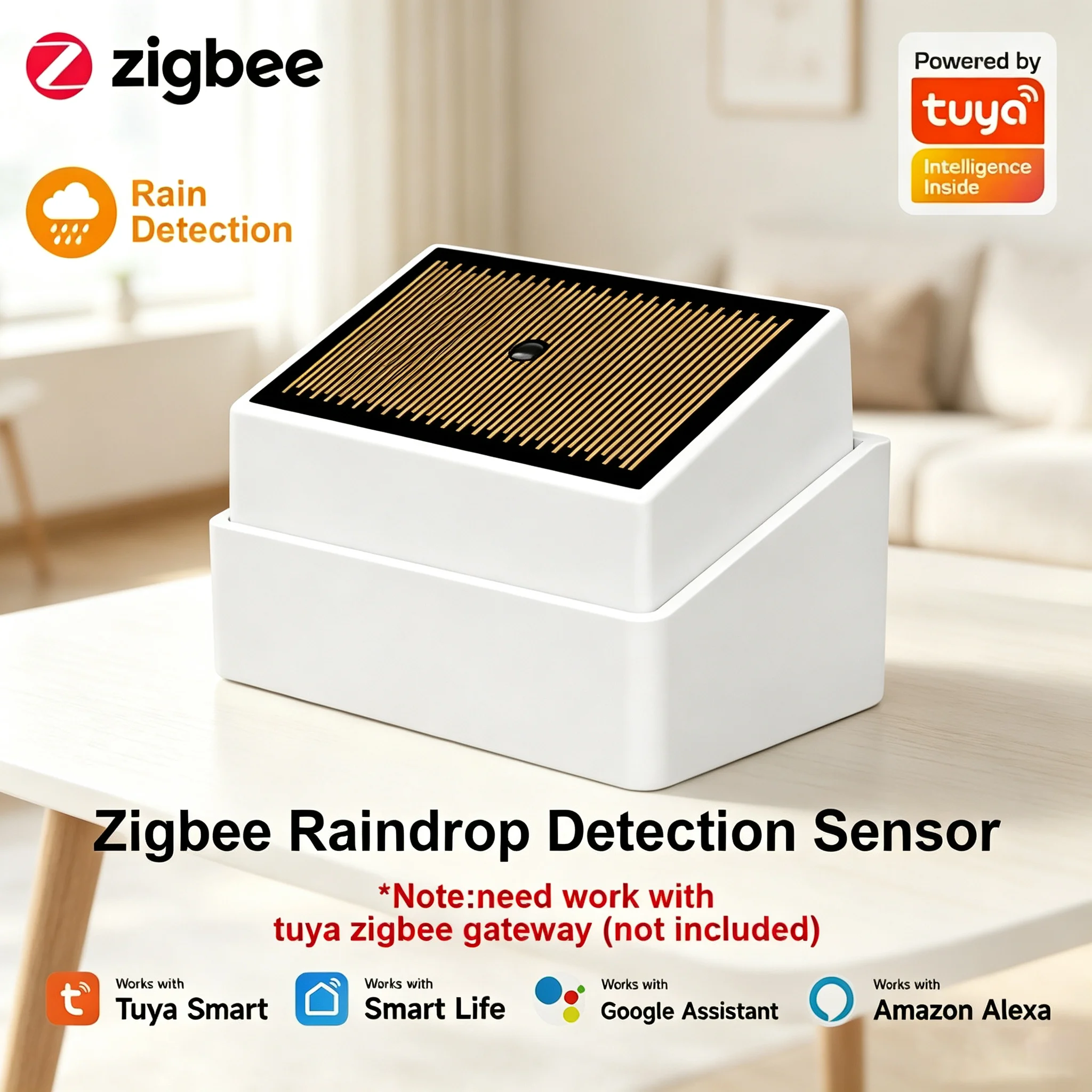 Tuya ZigBee Smart Rain Sensor IPX4 Waterproof Wireless Water Leak Flood Detector Battery Powered Outdoor Home Security Alarm
Tuya ZigBee Smart Rain Sensor IPX4 Waterproof Wireless Water Leak Flood Detector Battery Powered Outdoor Home Security Alarm
