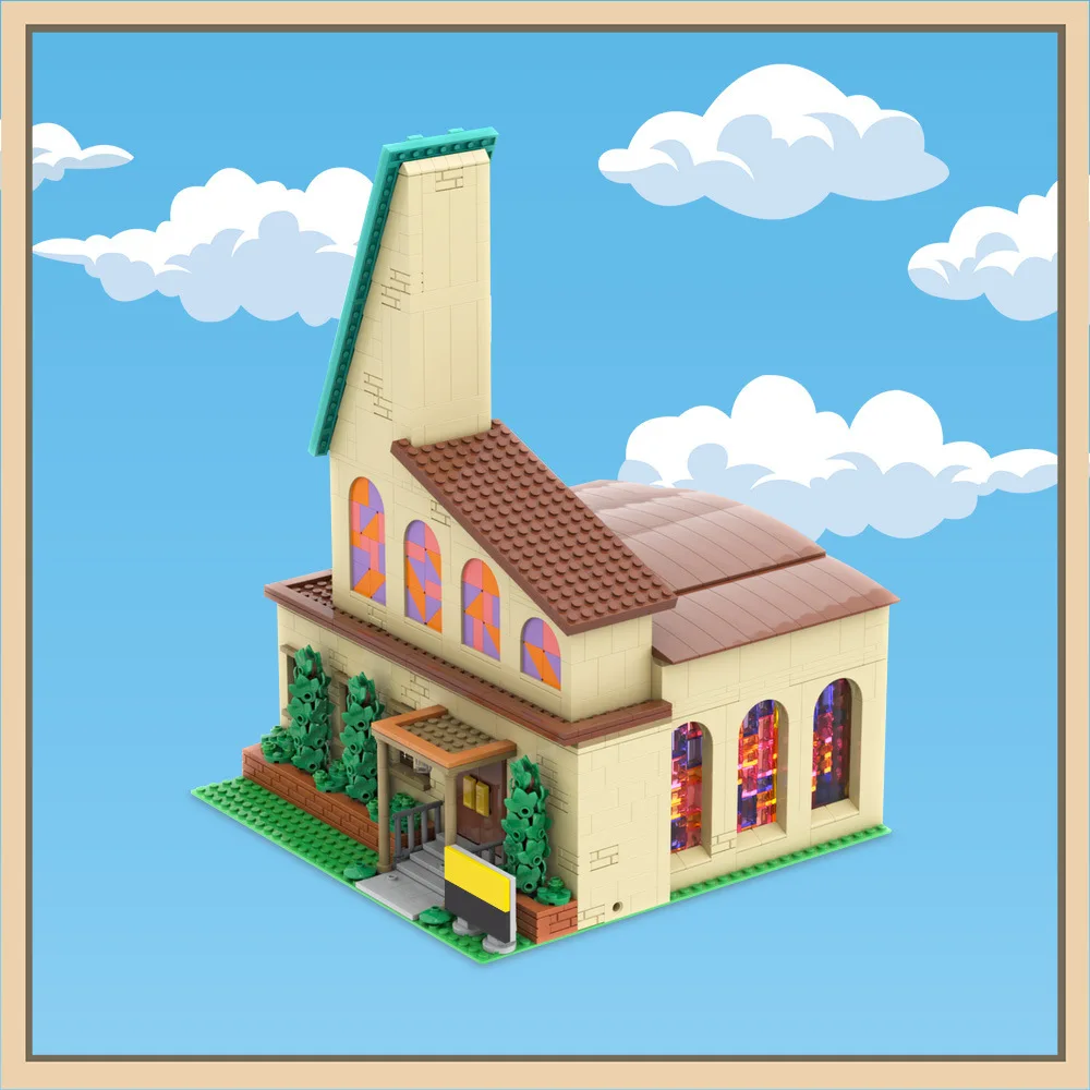 MOC-148028 Building Blocks Modular Springfield Church Building Model Small Particle building blocks Set Creative gift
MOC-148028 Building Blocks Modular Springfield Church Building Model Small Particle building blocks Set Creative gift
