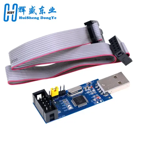 USBASP USBISP AVR Programmer USB ISP USB ASP ATMEGA8 ATMEGA128 Support Win7 64K 10Pin To 6 Pin Adapter Board