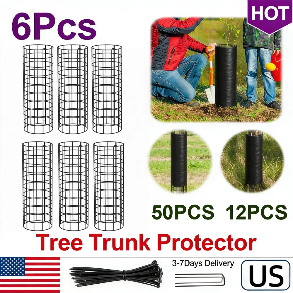 6 Pcs Garden Tree Trunk Protector Metal Plant Guard with Zip Ties Stakes Expandable Cage Camouflage Green Prevent Deer Mower Dam
6 Pcs Garden Tree Trunk Protector Metal Plant Guard with Zip Ties Stakes Expandable Cage Camouflage Green Prevent Deer Mower Dam