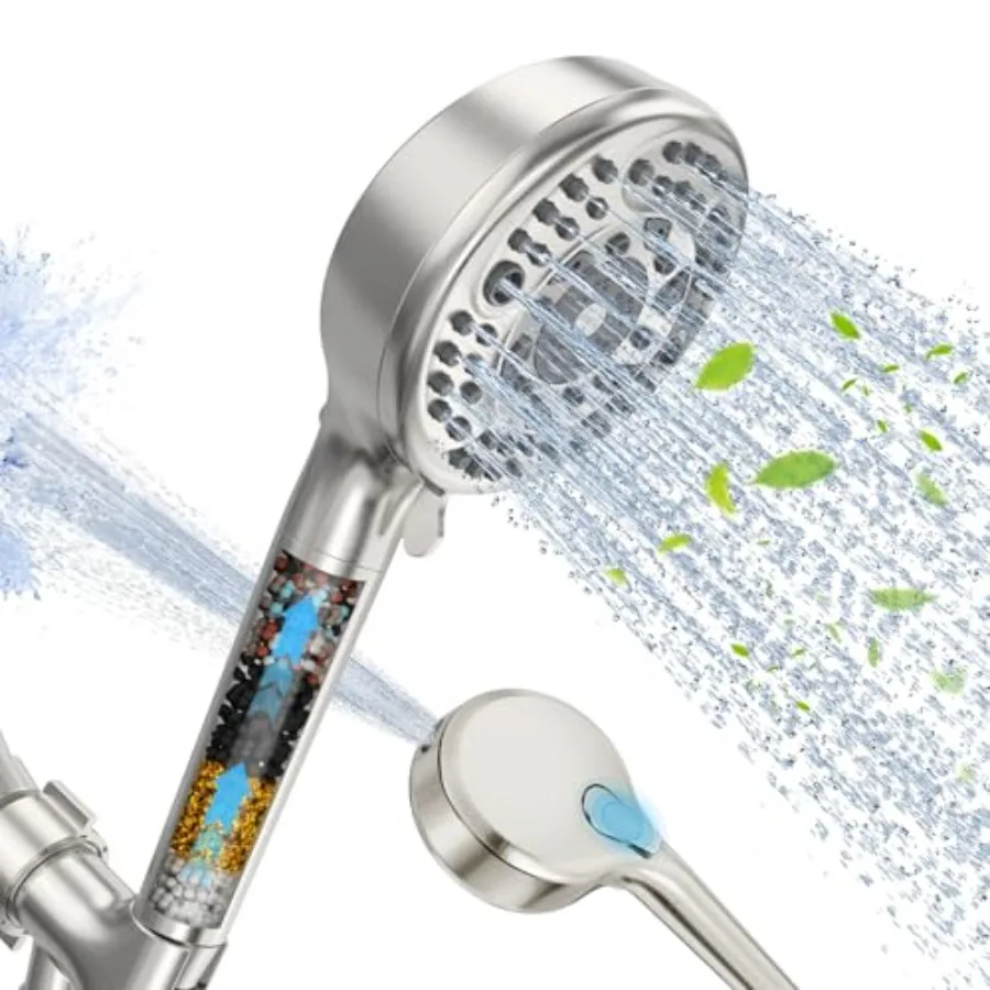 Filtered Shower Head with Handheld 9 Spray Mode High Pressure Shower Head with 4 Filters Nickel
Filtered Shower Head with Handheld 9 Spray Mode High Pressure Shower Head with 4 Filters Nickel