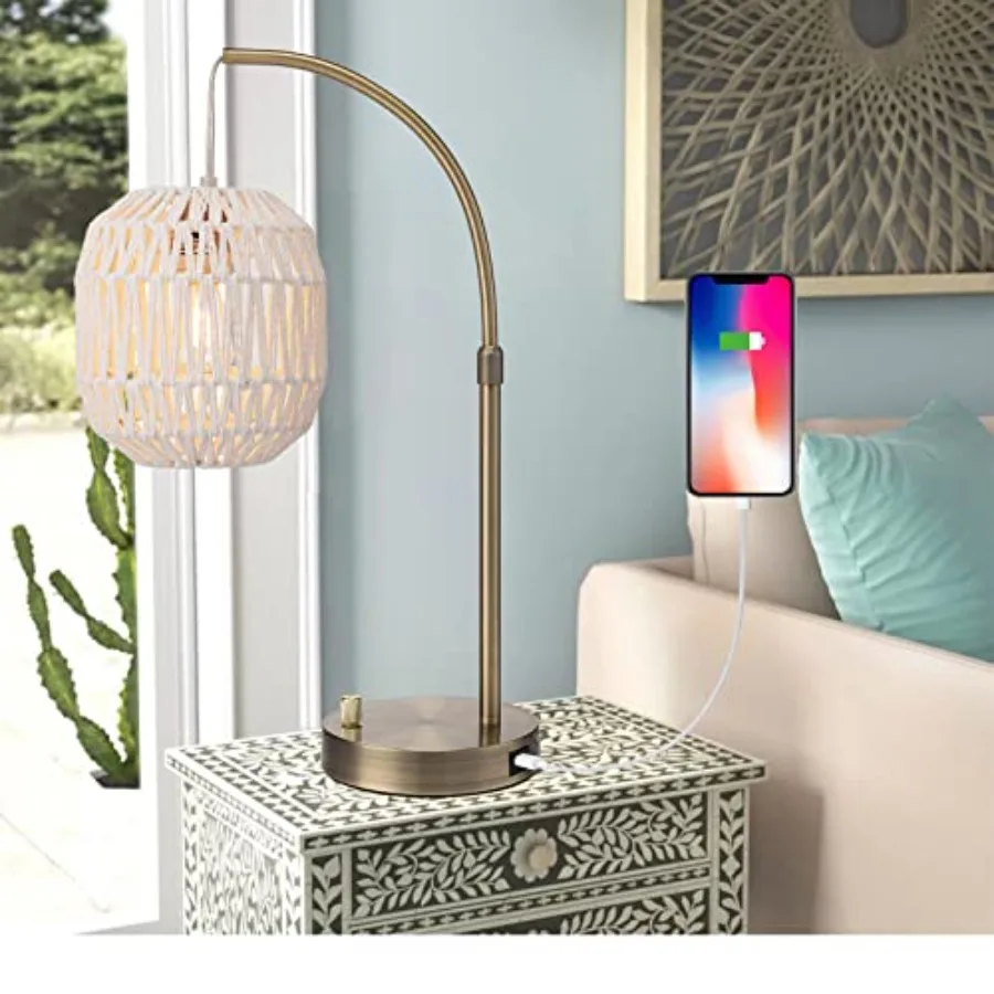 Tall Industrial Rattan Table Bedside Lamp for Bedroom with USB Charge Port, Boho Woven Nightstand Lamp Home Office Couch Side L
Tall Industrial Rattan Table Bedside Lamp for Bedroom with USB Charge Port, Boho Woven Nightstand Lamp Home Office Couch Side L