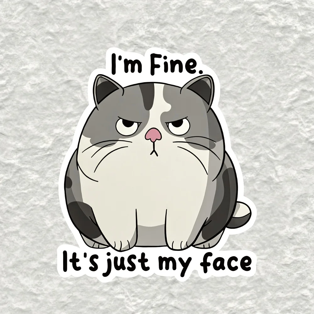 I'm Fine "Cat Stickers - Humorous and Satirical Emoji Stickers for Laptops, Water Bottles, and Mobile Phones
I'm Fine "Cat Stickers - Humorous and Satirical Emoji Stickers for Laptops, Water Bottles, and Mobile Phones