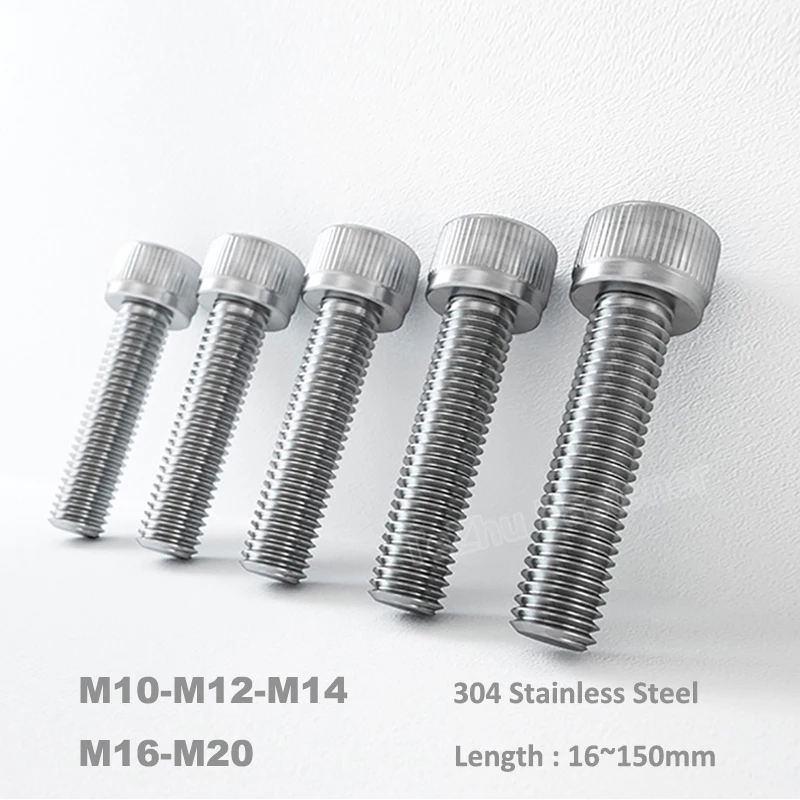 DIN912 M10 M12 M14 M16 M20 A2-70 304 Stainless Steel Allen Hexagon Hex Socket Cap Head Screw Bolt Mechanical Screws L=16-150mm
DIN912 M10 M12 M14 M16 M20 A2-70 304 Stainless Steel Allen Hexagon Hex Socket Cap Head Screw Bolt Mechanical Screws L=16-150mm