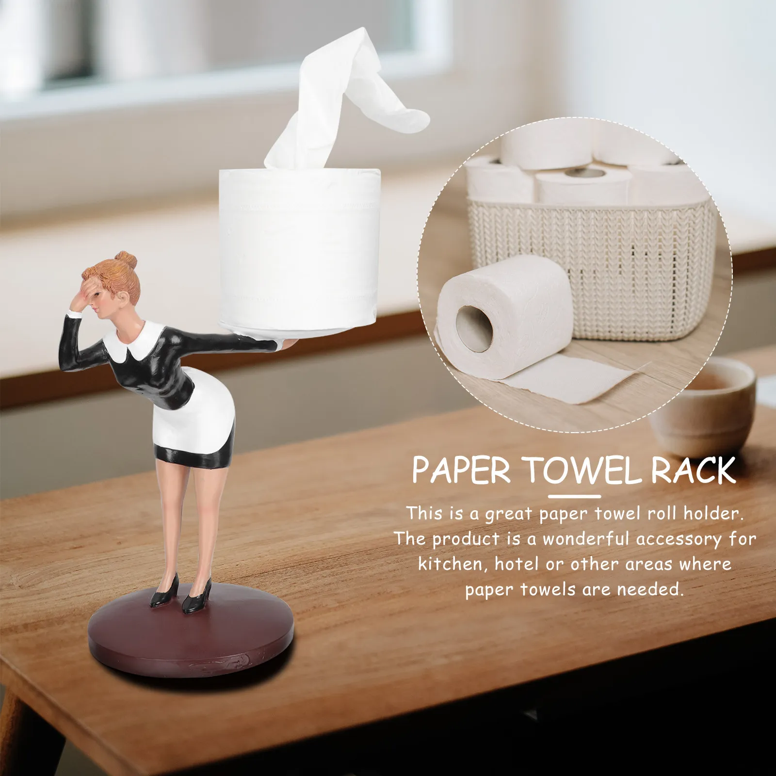Female Maid Paper Tissue Rack Vintage Style Decorative Roll Holder Kitchen Bathroom Desktop Organizer Resin Stand Home
Female Maid Paper Tissue Rack Vintage Style Decorative Roll Holder Kitchen Bathroom Desktop Organizer Resin Stand Home