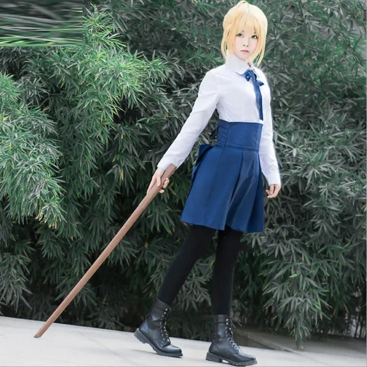 Лидер продаж Fate/stay night Sabre платье Altria Pendragon туника с высокой талией юбка школьная форма наряд аниме косплей костюм
Лидер продаж Fate/stay night Sabre платье Altria Pendragon туника с высокой талией юбка школьная форма наряд аниме косплей костюм