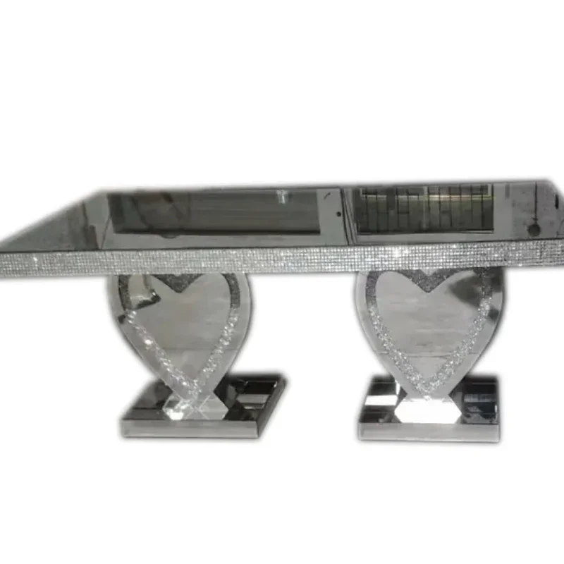 Modern mirror rectangular dining table broken diamond wedding table family hotel restaurant
Modern mirror rectangular dining table broken diamond wedding table family hotel restaurant