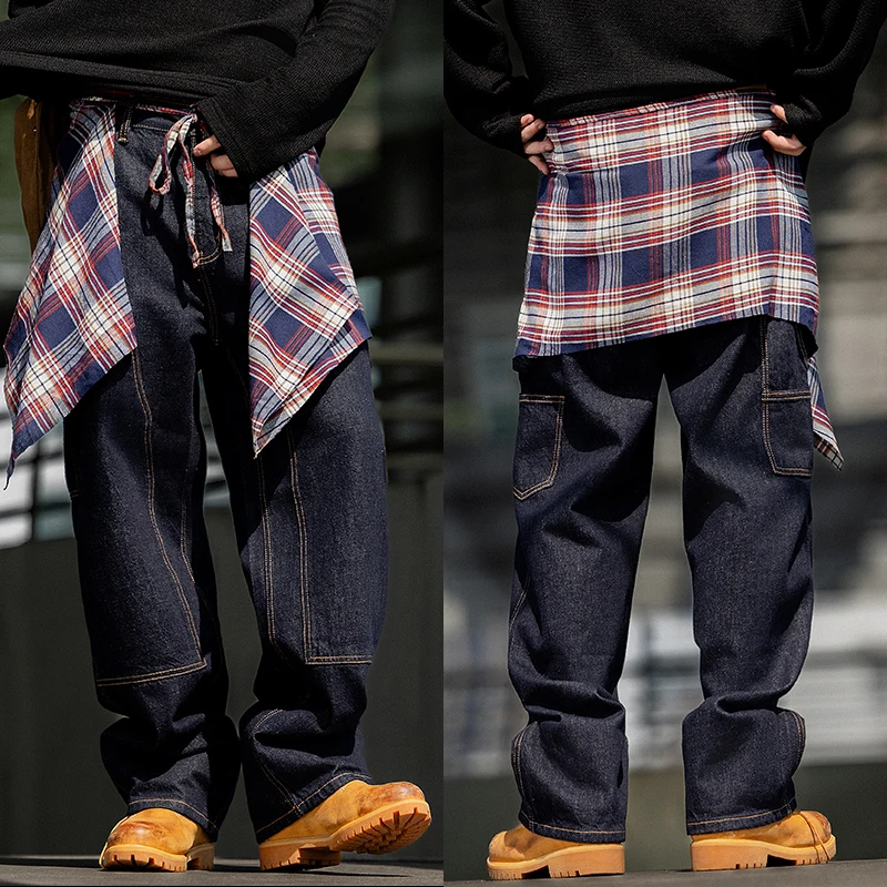 Washed original color jeans for men in autumn 2025, Japanese style, loose straight leg, trendy wide leg casual pants 
Washed original color jeans for men in autumn 2025, Japanese style, loose straight leg, trendy wide leg casual pants