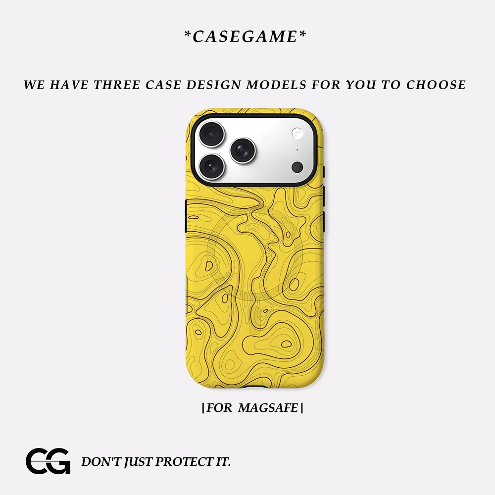 Casegame Matte Bumper for Magsafe Case for IPhone 17 16 15 14 Plus 13 Pro Max Shockproof Hard PC Yellow Topographic Map Cover
Casegame Matte Bumper for Magsafe Case for IPhone 17 16 15 14 Plus 13 Pro Max Shockproof Hard PC Yellow Topographic Map Cover