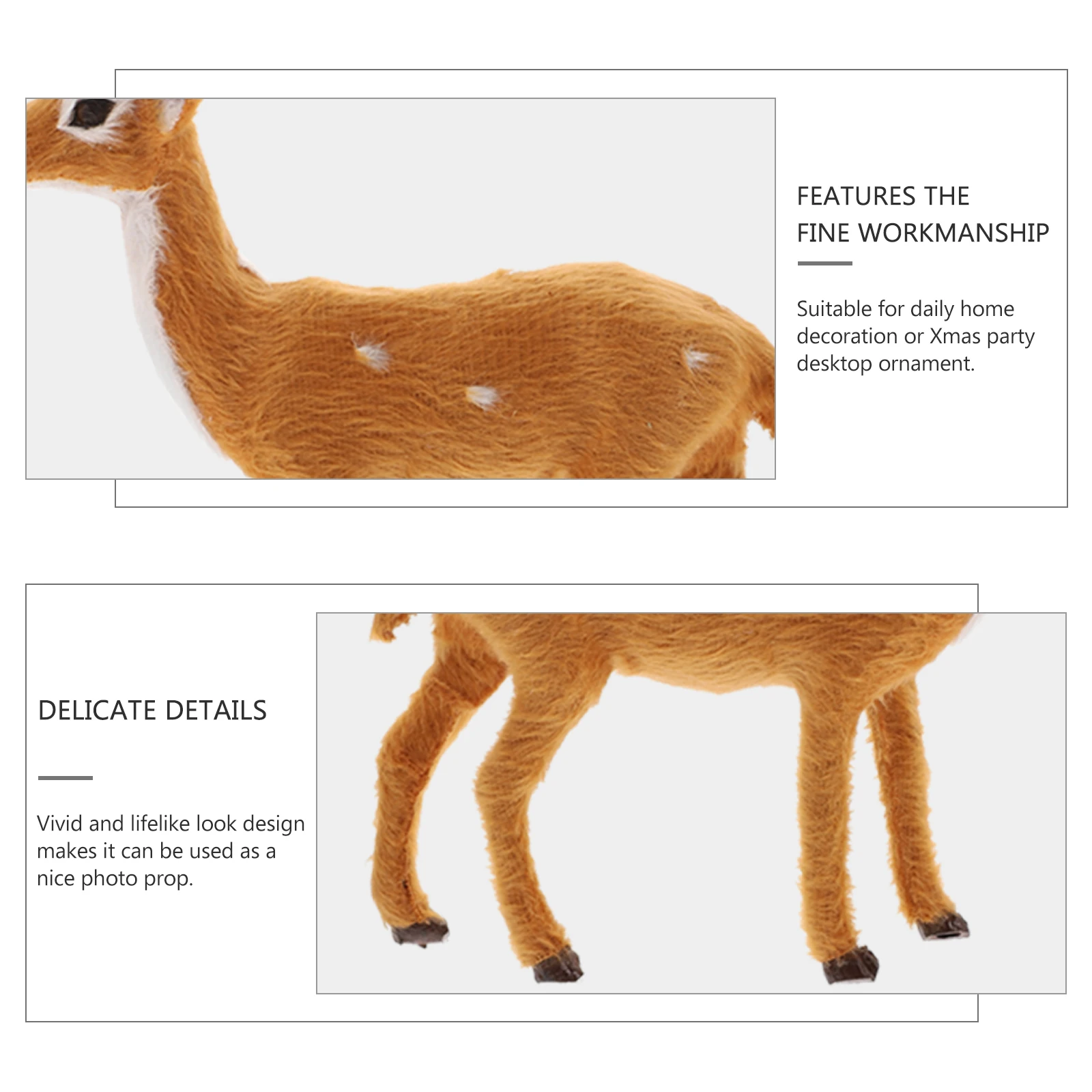 3pcs Simulation Deer Ornament Lifelike Elk Decoration Xmas Party Desktop Decor Simulated Deer Decor Wild Animal Home Office 
3pcs Simulation Deer Ornament Lifelike Elk Decoration Xmas Party Desktop Decor Simulated Deer Decor Wild Animal Home Office