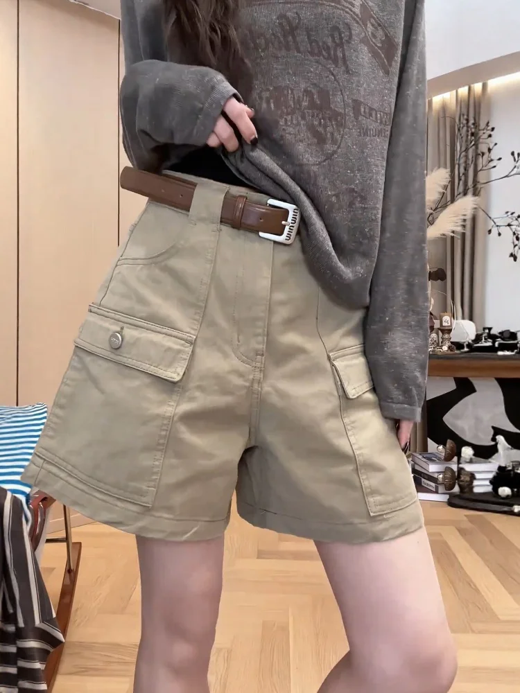Khaki Workwear Short Pants Women Summer Thin New Large Size Fat MM Slim American Wide Leg Casual Pants High Waist Pocket Zipper
Khaki Workwear Short Pants Women Summer Thin New Large Size Fat MM Slim American Wide Leg Casual Pants High Waist Pocket Zipper