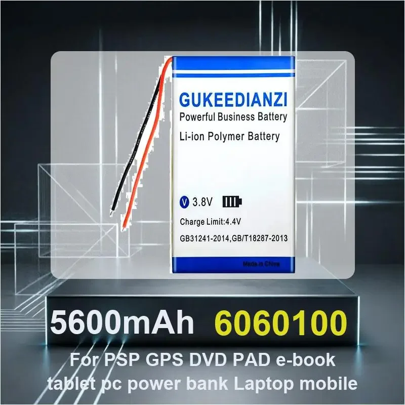 6060100 5600mAh Multi - Function Electronic Device Battery For GPS For PSP DVD PAD e-book tablet pc power bank Laptop mobile
6060100 5600mAh Multi - Function Electronic Device Battery For GPS For PSP DVD PAD e-book tablet pc power bank Laptop mobile