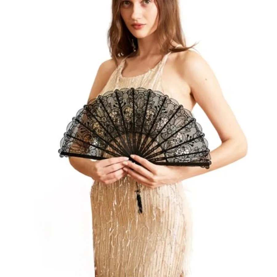 Lace Fan with Folding Handheld, Embroide Flowers Pattern Hand Fans for Wedding Bridal Tea Dancing Party
Lace Fan with Folding Handheld, Embroide Flowers Pattern Hand Fans for Wedding Bridal Tea Dancing Party
