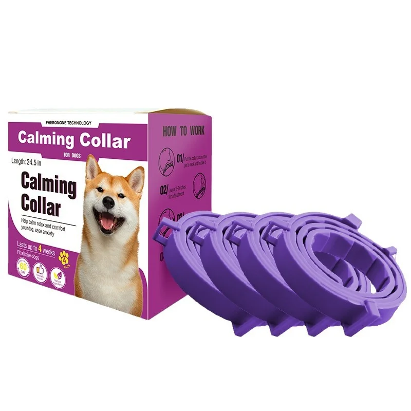 4 Pack Dog Calming Collars with Pheromones, Adjustable Anxiety Relief Collars, 24.5in, Lasts Up to 4 Weeks
4 Pack Dog Calming Collars with Pheromones, Adjustable Anxiety Relief Collars, 24.5in, Lasts Up to 4 Weeks