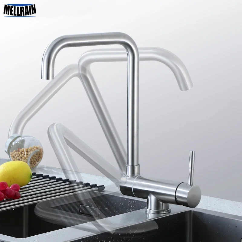 Hidden free rotatable kitchen faucet sink water mixer single hole deck mount 304 stainless steel surface brushed quality tap
Hidden free rotatable kitchen faucet sink water mixer single hole deck mount 304 stainless steel surface brushed quality tap