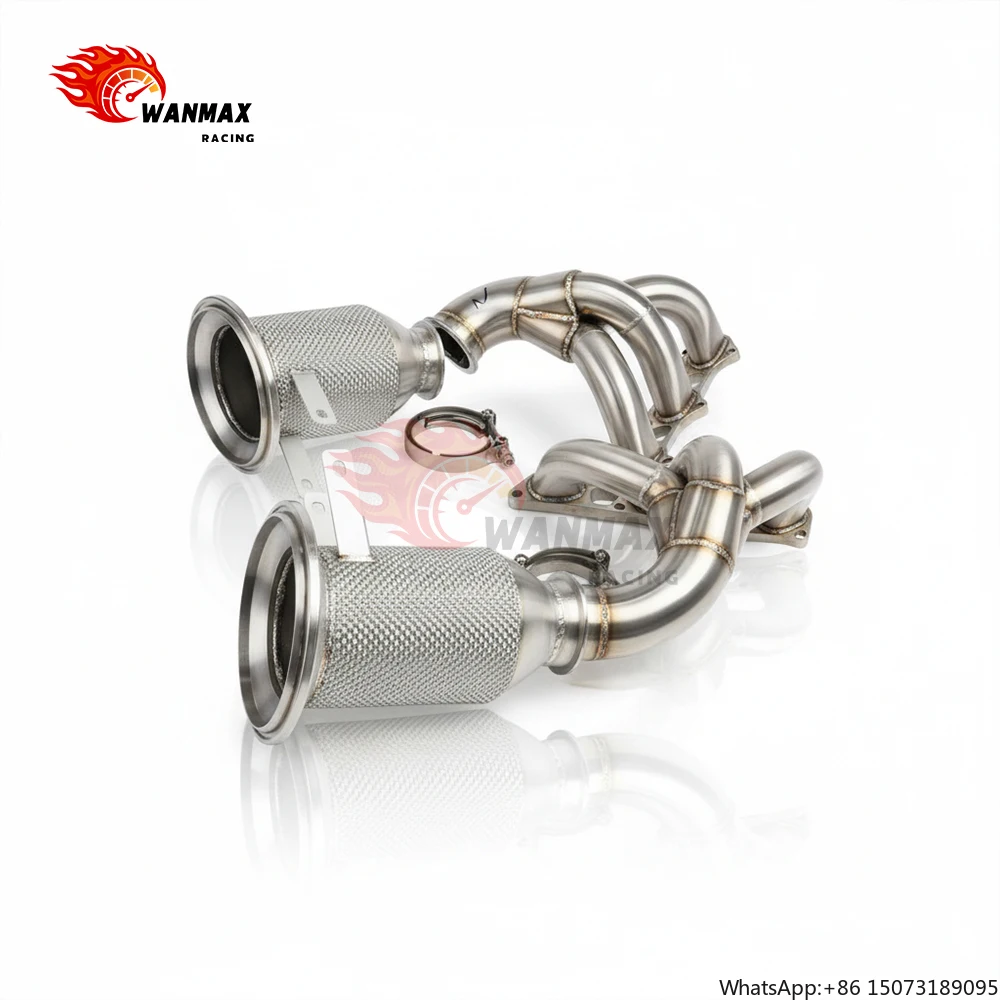 For GT3RS 2024 Stainless Steel Exhaust Manifold Headers Integrated High Flow Catalytic Converters, Direct Bolt-On
For GT3RS 2024 Stainless Steel Exhaust Manifold Headers Integrated High Flow Catalytic Converters, Direct Bolt-On