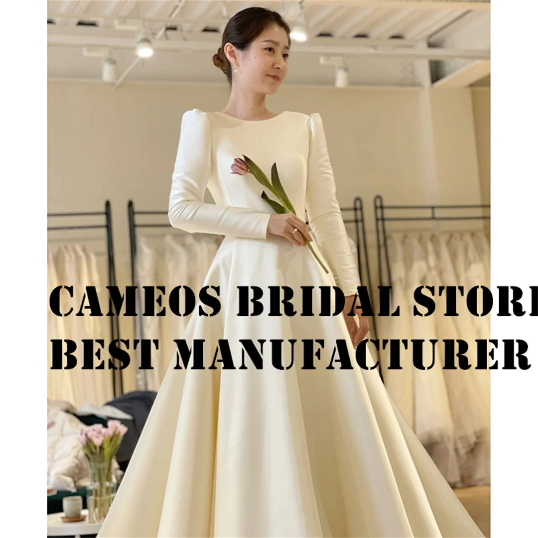 SONDR Custom Made Vintage Wedding Dresses Long Sleeves Satin A-Line Floor Lenght Brides Gowns Ivory Women Bridal Dresses
SONDR Custom Made Vintage Wedding Dresses Long Sleeves Satin A-Line Floor Lenght Brides Gowns Ivory Women Bridal Dresses