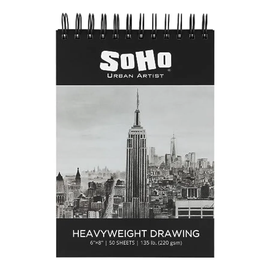 Hardcover Drawing Pad 6x8-135 lb. 220gsm,50 Sheets, Drawing Paper Pads for Artists, Travel, Illustrations, and More
Hardcover Drawing Pad 6x8-135 lb. 220gsm,50 Sheets, Drawing Paper Pads for Artists, Travel, Illustrations, and More