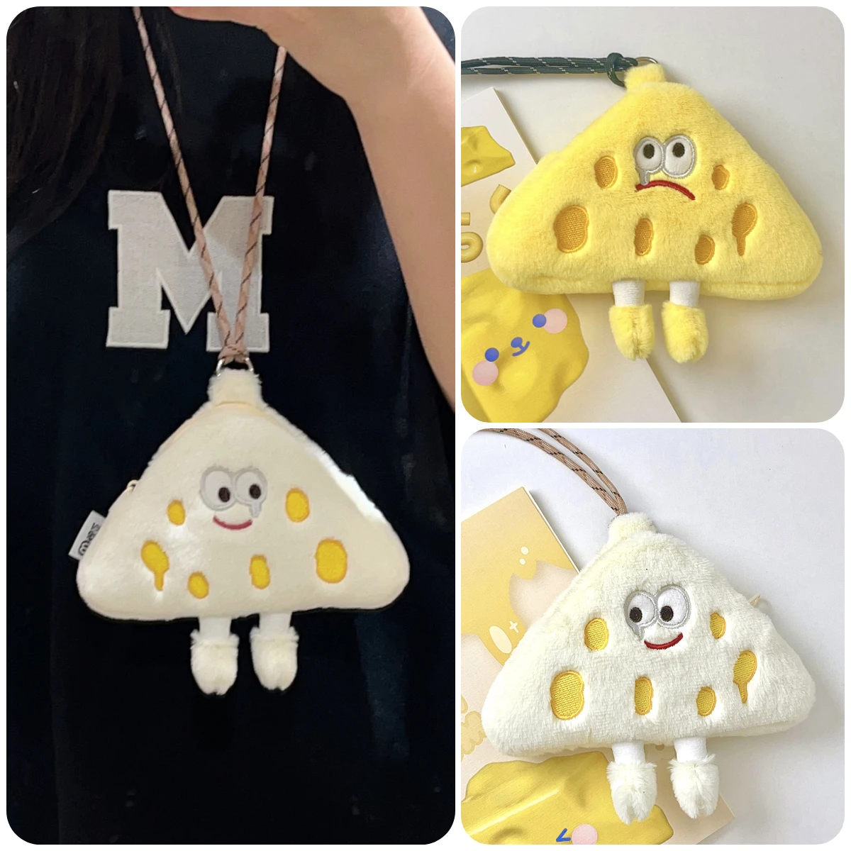 Kawaii Cheese Triangle Mini Hanging Neck Bag Cartoon Women Plush Small Shoulder Crossbody Bags Card Pouch Coin Purse for Girls
Kawaii Cheese Triangle Mini Hanging Neck Bag Cartoon Women Plush Small Shoulder Crossbody Bags Card Pouch Coin Purse for Girls