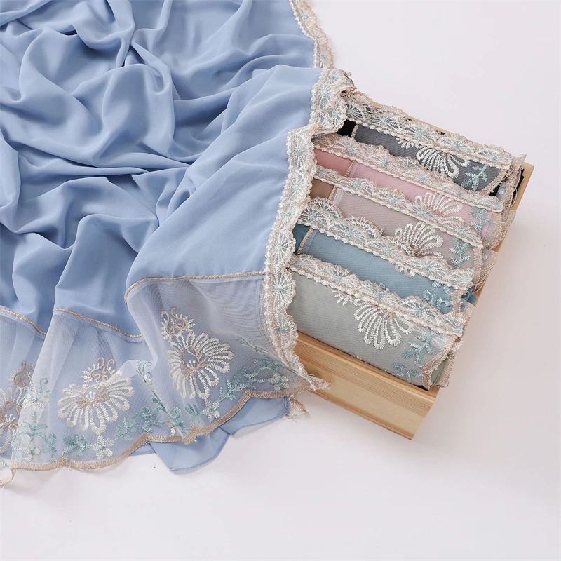 70x175cm Lace Chiffon Hijab Lady Ramadan Muslim Women Scarves Scarf Solid Sunscreen Shawl Turbante Islam
70x175cm Lace Chiffon Hijab Lady Ramadan Muslim Women Scarves Scarf Solid Sunscreen Shawl Turbante Islam