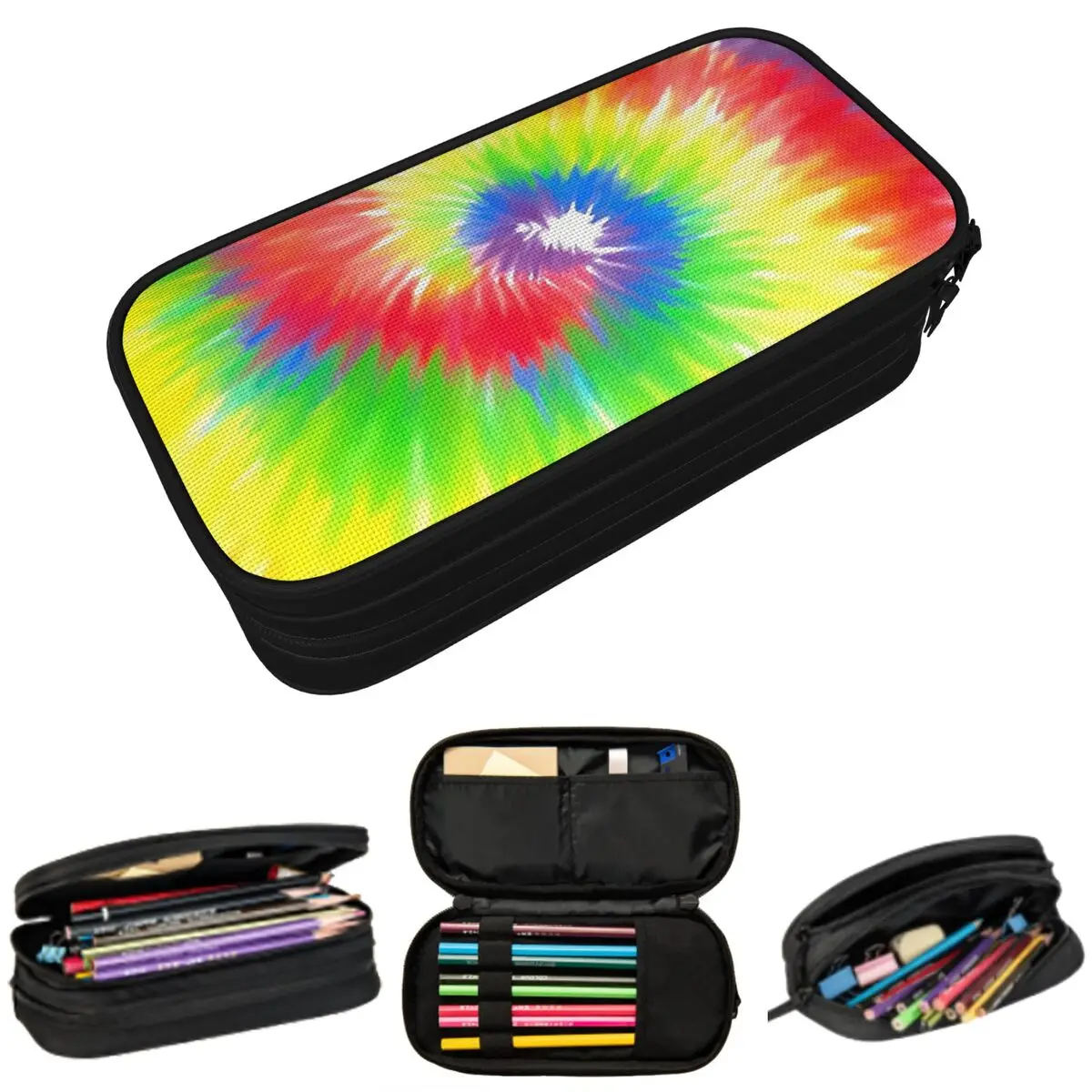 Colorful Tie Dye A Rainbow Swirl Pencil Case for Students School Pen Box Pencil Bag Stationery Supplies Pen Holder Bag
Colorful Tie Dye A Rainbow Swirl Pencil Case for Students School Pen Box Pencil Bag Stationery Supplies Pen Holder Bag