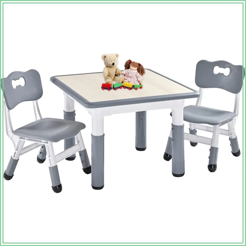 Adjustable Kids Table and 2 Chairs Set for Ages 3-8, Easy Clean Arts & Crafts Table for Classroom, Daycare, Home Use, CPC & CE Approved (3pcs Set) - Gray
Adjustable Kids Table and 2 Chairs Set for Ages 3-8, Easy Clean Arts & Crafts Table for Classroom, Daycare, Home Use, CPC & CE Approved (3pcs Set) - Gray