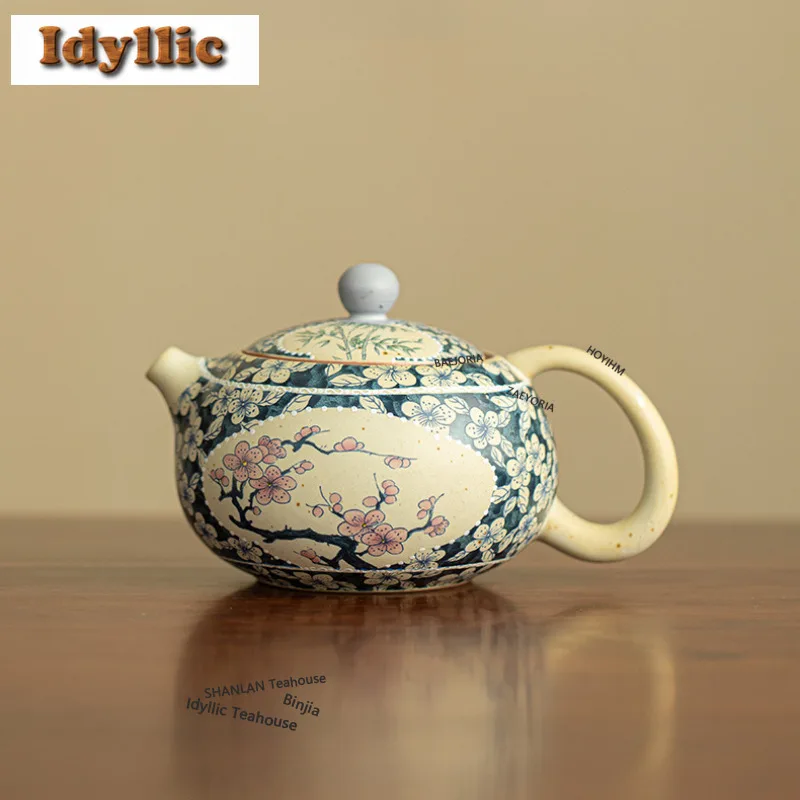 210ml Blue And White Plum Blossom Teapot Japanese Tea Infuser Pot Tea Maker Kettle With Filter White Tea For Tea Collection Gift
210ml Blue And White Plum Blossom Teapot Japanese Tea Infuser Pot Tea Maker Kettle With Filter White Tea For Tea Collection Gift