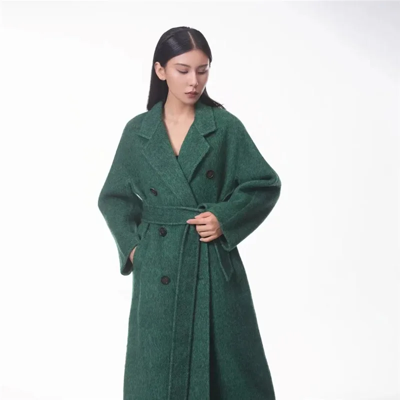 Autumn Winter New Thick Double Sided Cashmere Wool Coat Female Soft Warm Mulberry Silk Double Breasted Lace-up Woolen Jacket
Autumn Winter New Thick Double Sided Cashmere Wool Coat Female Soft Warm Mulberry Silk Double Breasted Lace-up Woolen Jacket
