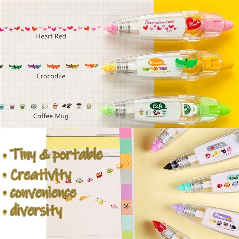 DIY Cartoon Press Type Decorative Pen, Ally-Pocket Tape Pen, Cute Animals Scrapbooking Diary Decoration Tape Pen,A-6PCS Durable
DIY Cartoon Press Type Decorative Pen, Ally-Pocket Tape Pen, Cute Animals Scrapbooking Diary Decoration Tape Pen,A-6PCS Durable