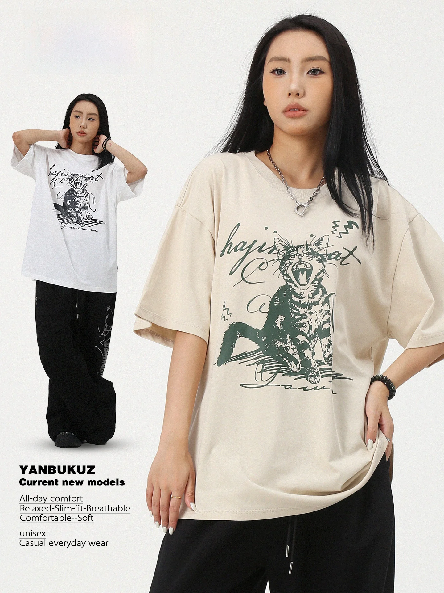 Street Dance Style Women's T-Shirt Short Sleeve Pure Cotton Casual Harajuku Print Loose Fit Summer Top for Ladies
Street Dance Style Women's T-Shirt Short Sleeve Pure Cotton Casual Harajuku Print Loose Fit Summer Top for Ladies