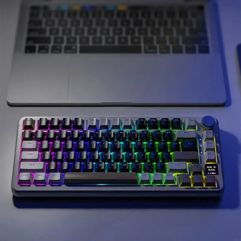 Rechargeable Keyboard 2.4Ghz Bluetooth-compatible Wireless Corded Mechanical Keyboard with LED Light For PC Desktop