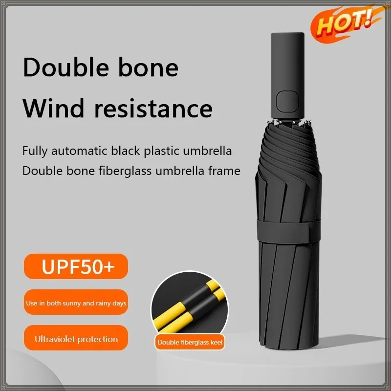 24 Bone Solid Automatic Umbrella Large Canopy Light Collapsible Windproof UV Protection Sun Rain Dual Use Travel Durable Parasol
24 Bone Solid Automatic Umbrella Large Canopy Light Collapsible Windproof UV Protection Sun Rain Dual Use Travel Durable Parasol