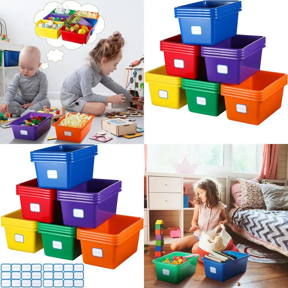 24-Piece Plastic Storage Bins for Classroom Organization with Adhesive Labels, Stackable, 11.5x7.5x5 Inch, Assorted Colors
24-Piece Plastic Storage Bins for Classroom Organization with Adhesive Labels, Stackable, 11.5x7.5x5 Inch, Assorted Colors