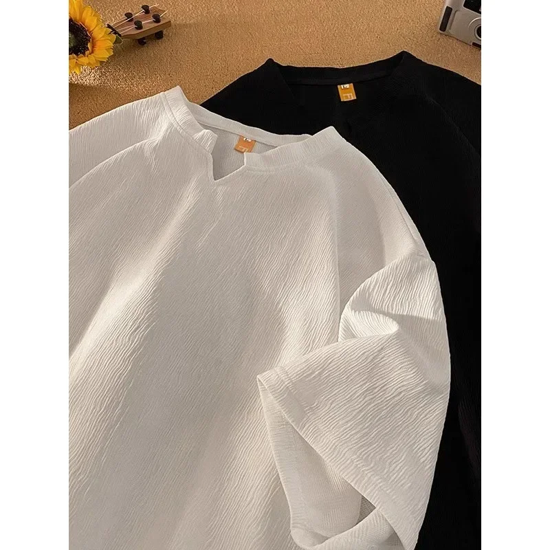 Pop Ice Silk Футболка с v-образным вырезом и коротким рукавом Мужская летняя свободная футболка с коротким рукавом Модная новая рубашка для тела Повседневная одежда
Pop Ice Silk Футболка с v-образным вырезом и коротким рукавом Мужская летняя свободная футболка с коротким рукавом Модная новая рубашка для тела Повседневная одежда