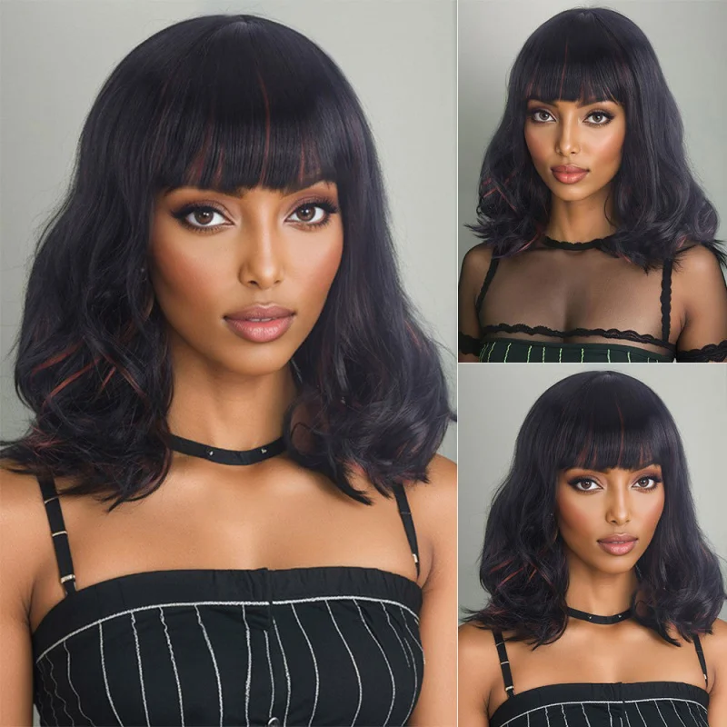 European and American style women's wigs, medium-length curly with bangs, highlights, pear-shaped perm, short hair, fashion
European and American style women's wigs, medium-length curly with bangs, highlights, pear-shaped perm, short hair, fashion