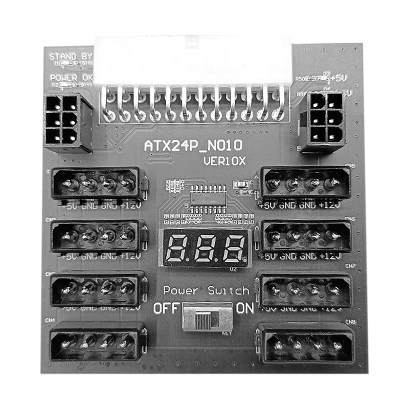 Плата преобразования мощности Atx24pin с дисплеем напряжения преобразует 2 6Pin 8 4P интерфейса для питания графической карты
Плата преобразования мощности Atx24pin с дисплеем напряжения преобразует 2 6Pin 8 4P интерфейса для питания графической карты
