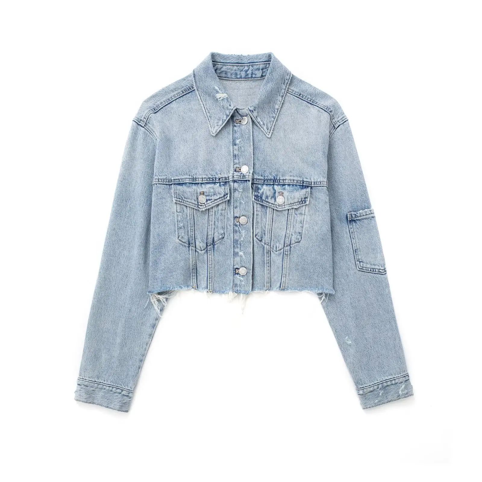 Spring New Arrival WMXZ 8197057 Women's Denim Jacket Short Length Button Detail Distressed Frayed Hem Commute Style Long Sleeve
Spring New Arrival WMXZ 8197057 Women's Denim Jacket Short Length Button Detail Distressed Frayed Hem Commute Style Long Sleeve