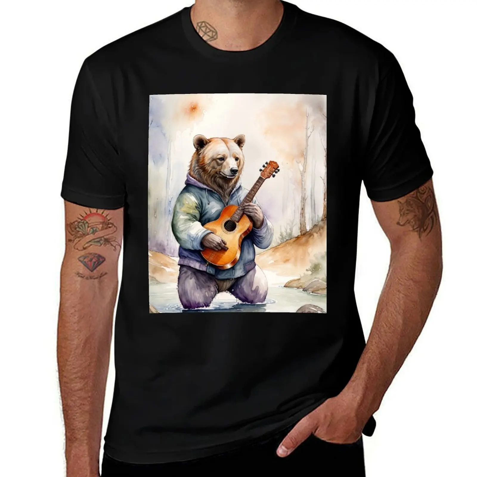 Bear Playing the Guitar T-Shirt t shirts for man cotton funny t shirts dark humor
Bear Playing the Guitar T-Shirt t shirts for man cotton funny t shirts dark humor