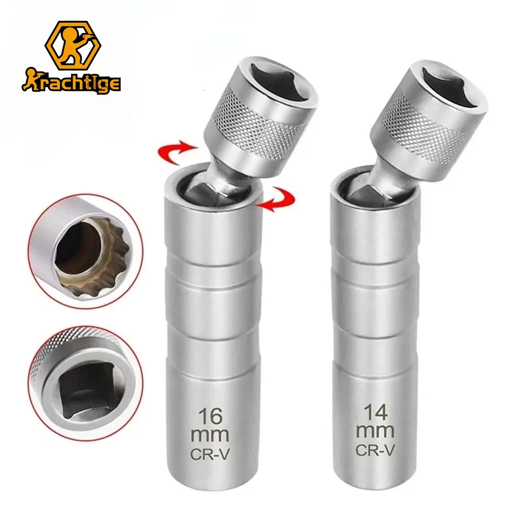 Magnetic Thin Wall 3/8" Drive Sockets 12 Angle Automotive Repairing Removal Tools 14/16mm Universal Spark Plug Socket Wrench
Magnetic Thin Wall 3/8" Drive Sockets 12 Angle Automotive Repairing Removal Tools 14/16mm Universal Spark Plug Socket Wrench
