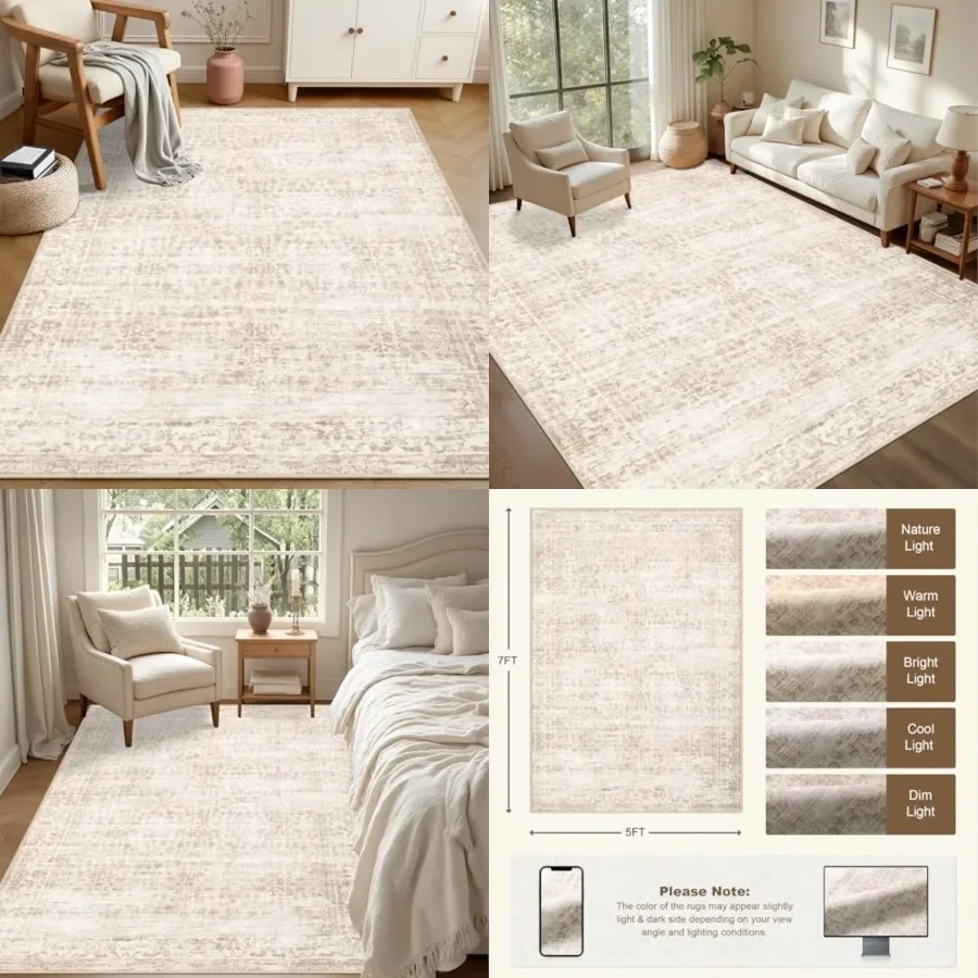 5x7 Area Rugs Living Room Rug: Washable Vintage Boho Rug No Slip Stain Resistant Soft Carpet Indoor Floor Floral Large Carpets
5x7 Area Rugs Living Room Rug: Washable Vintage Boho Rug No Slip Stain Resistant Soft Carpet Indoor Floor Floral Large Carpets