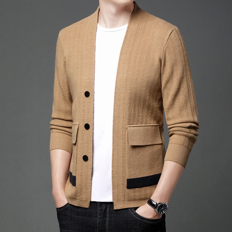 High Quality Autumn and Winter Men's Knitwear Solid Color Big Pocket Cardigan Business Casual Comfortable Slim Mens Sweater
High Quality Autumn and Winter Men's Knitwear Solid Color Big Pocket Cardigan Business Casual Comfortable Slim Mens Sweater