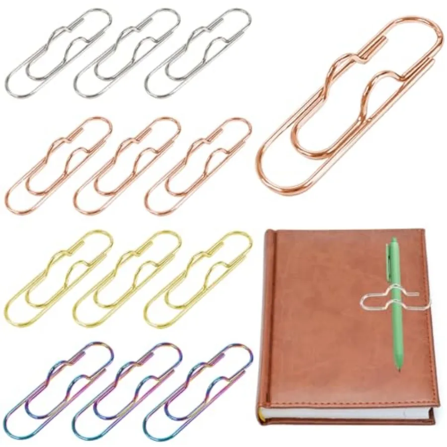 12 Pack Metal Pen Clips, Portable Pen Holders for Notebook Stainless Steel Paper Clip, Pencil Holder Clip for Journals, Calenda
12 Pack Metal Pen Clips, Portable Pen Holders for Notebook Stainless Steel Paper Clip, Pencil Holder Clip for Journals, Calenda