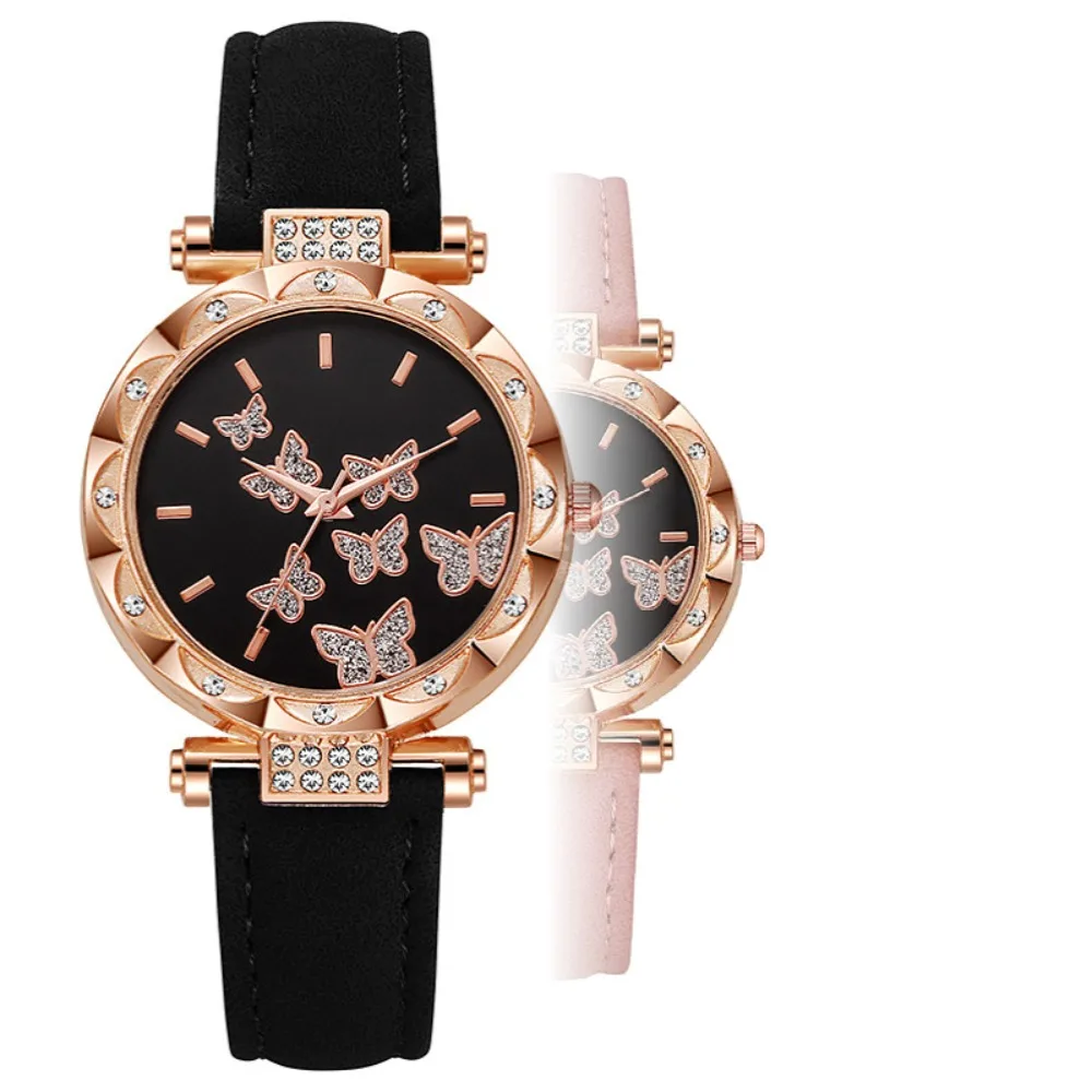 Fashion Leather Women Watches Rhinestone Butterfly Dial Quartz Watch Wristwatches Gift
Fashion Leather Women Watches Rhinestone Butterfly Dial Quartz Watch Wristwatches Gift