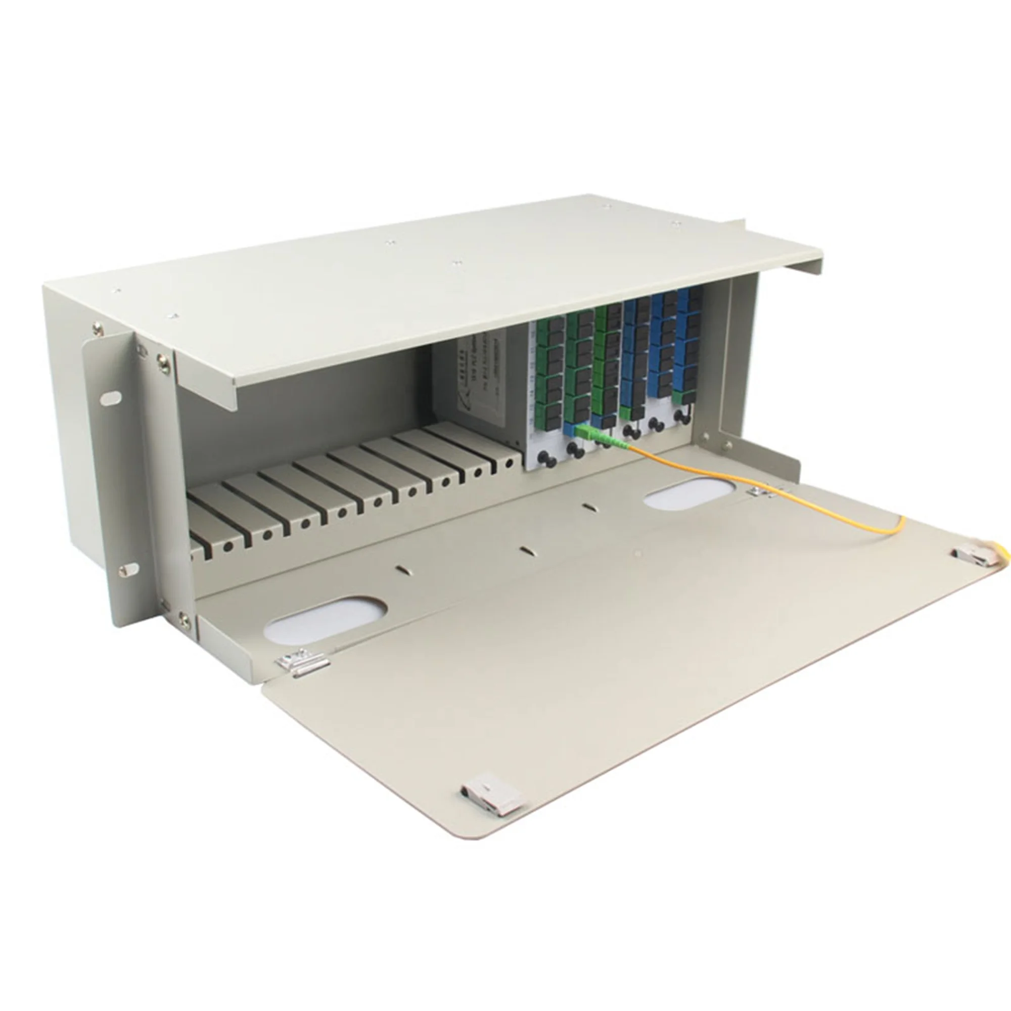 19" 4U Fiber Optic Patch Panel Rack Mount Chassis with Closure Door for 16 Slots LGX Box Inserted Type PLC Optical Sp
19" 4U Fiber Optic Patch Panel Rack Mount Chassis with Closure Door for 16 Slots LGX Box Inserted Type PLC Optical Sp
