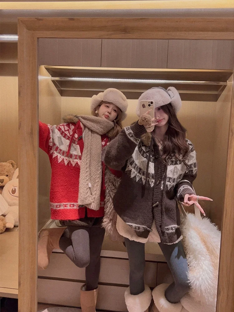 Yukiss Icelandic Thiened Woolen Sweater with Button Collar Winter Outerwear Cardigan for Women Commute Sle Loose Fit
Yukiss Icelandic Thiened Woolen Sweater with Button Collar Winter Outerwear Cardigan for Women Commute Sle Loose Fit