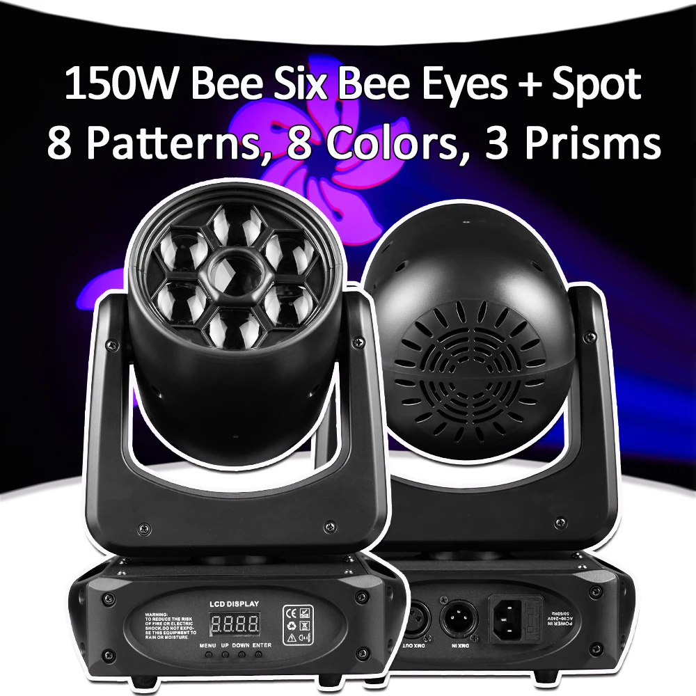 Mini LED 150W Bee Six Bee Eyes + Spot Moving Head Stage Lighting DMX512 Disco light for Wedding Party Performance Bar
Mini LED 150W Bee Six Bee Eyes + Spot Moving Head Stage Lighting DMX512 Disco light for Wedding Party Performance Bar