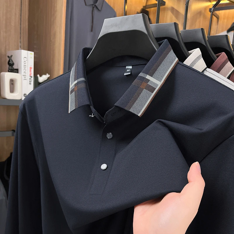 Luxury Men's Polo Shirt Long Sleeve Plaid Contrast Collar Lapel Spring Autumn Business Casual Classic Premium T-shirt Menswear
Luxury Men's Polo Shirt Long Sleeve Plaid Contrast Collar Lapel Spring Autumn Business Casual Classic Premium T-shirt Menswear
