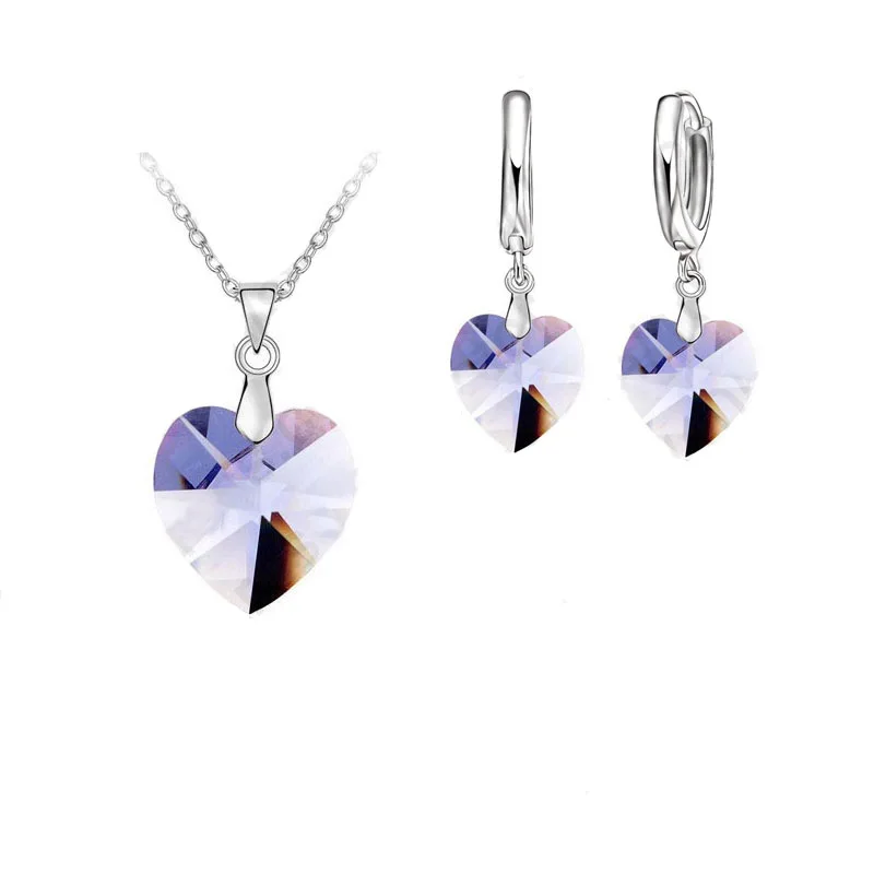 One Set Austrian Crystal 925 Sterling Silver Jewelry Heart Pendant Necklaces Lever Back Earrings Woman Accessories Gift
One Set Austrian Crystal 925 Sterling Silver Jewelry Heart Pendant Necklaces Lever Back Earrings Woman Accessories Gift