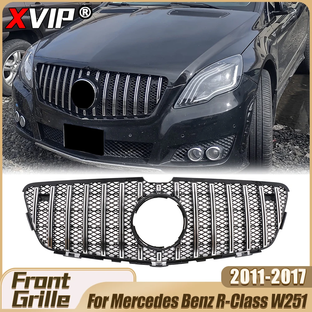 XVIP Chrome Silver GTR Style Upper Grille Racing Grill For Mercedes Benz R-Class W251/V251 11-17 R320 R350 R500 R550 Accessories
XVIP Chrome Silver GTR Style Upper Grille Racing Grill For Mercedes Benz R-Class W251/V251 11-17 R320 R350 R500 R550 Accessories