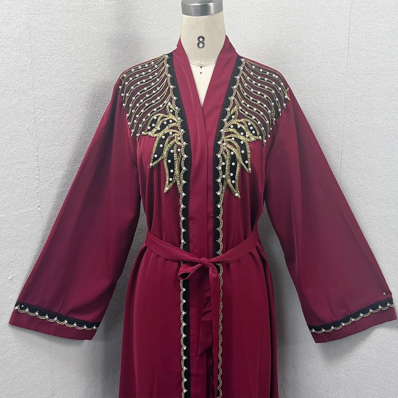 UNI 2024 Muslim Black Open Robe Muslim Women Fashion Elegant Abaya Solid Color Beading Cardigan Dress Dubai Turkey Middle East
UNI 2024 Muslim Black Open Robe Muslim Women Fashion Elegant Abaya Solid Color Beading Cardigan Dress Dubai Turkey Middle East